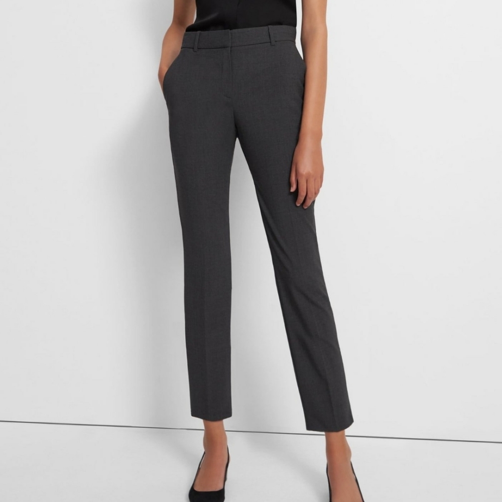 Theory Charcoal Gray Ankle Pants